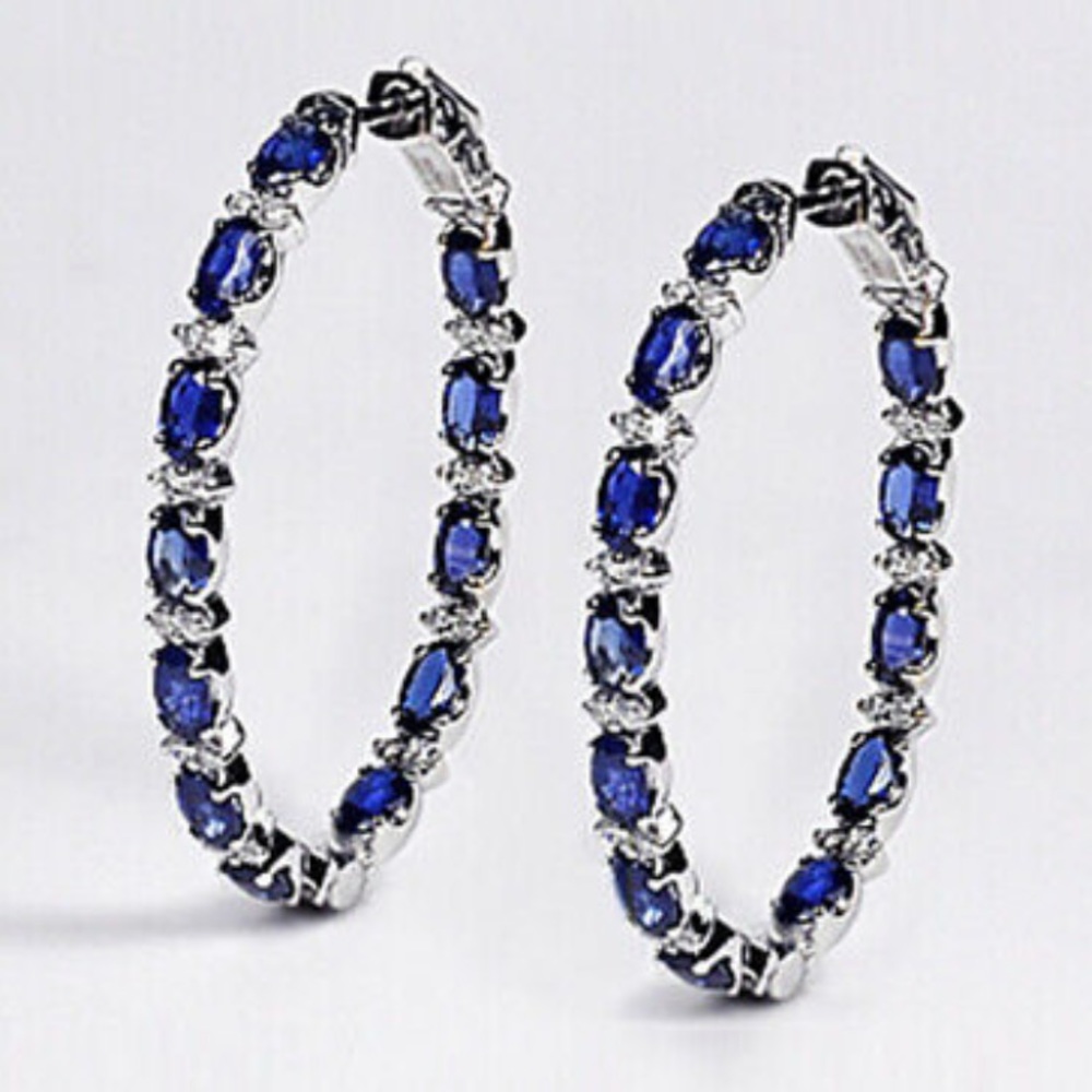 New Sterling silver diamond earrings